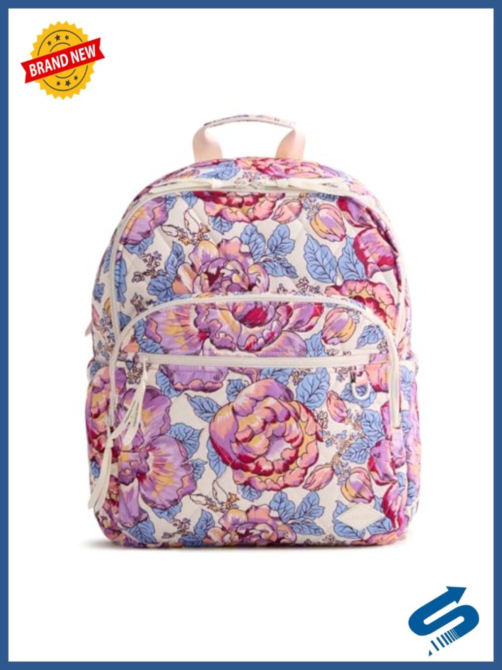 Performance Twill Laptop Backpack Water Resistant 24L Floral Quilted